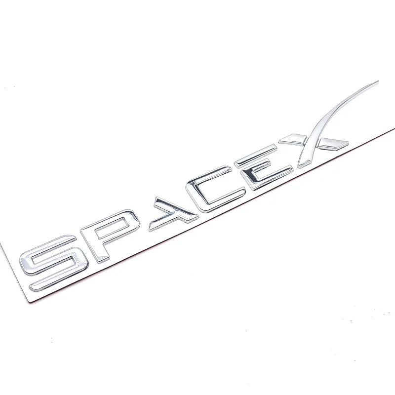 Spacex Emblem Tail Letter Badge | Zinc Alloy Car Sticker for Tesla Model 3 Y S X lifestyle view