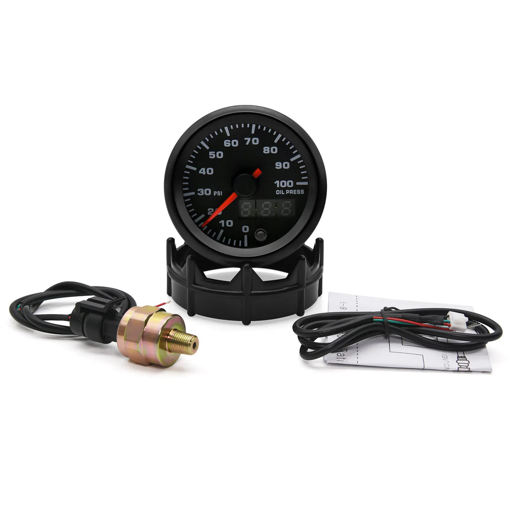 52mm 7 Colors LED Boost Water Oil pressure Voltmeter Air fuel Ratio EXT Temp Gauge Tachometer Dual Display Auto Car Gauge Pods