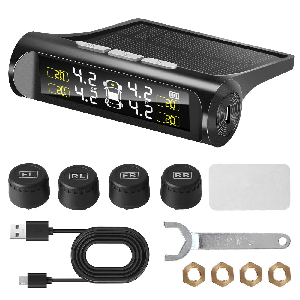 Tire Pressure Monitoring System Car Tyre Pressure Monitor Tyre Pressure Alarm With 4 Ext detail view