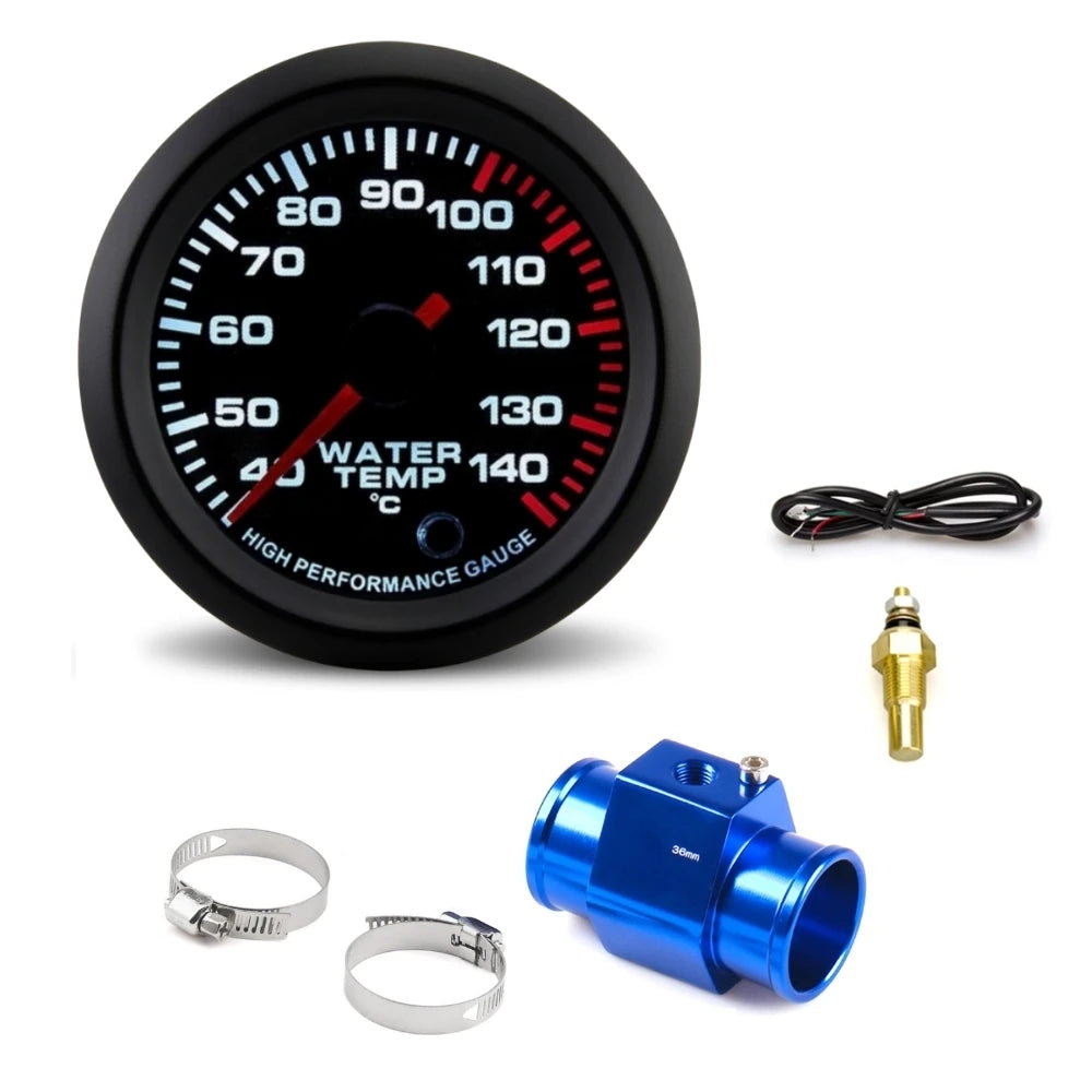 52mm Car Water Temp Gauge with Alarm and 7 Color Backlight | Universal 12V