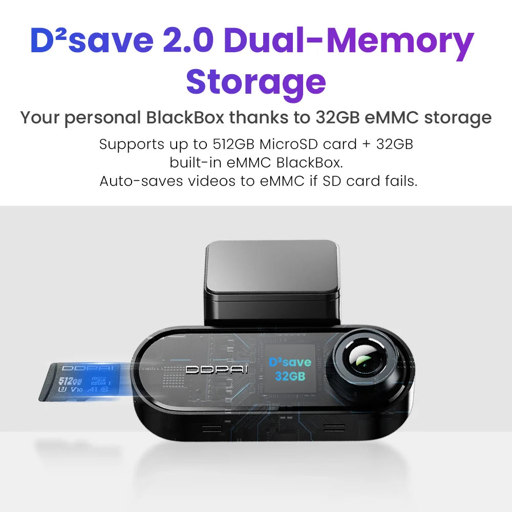 DDPAI N5 Dual 4K Dash Cam Front and Rear Ultra HD Dash Camera with NightVIS ADAS GPS 3 close-up view