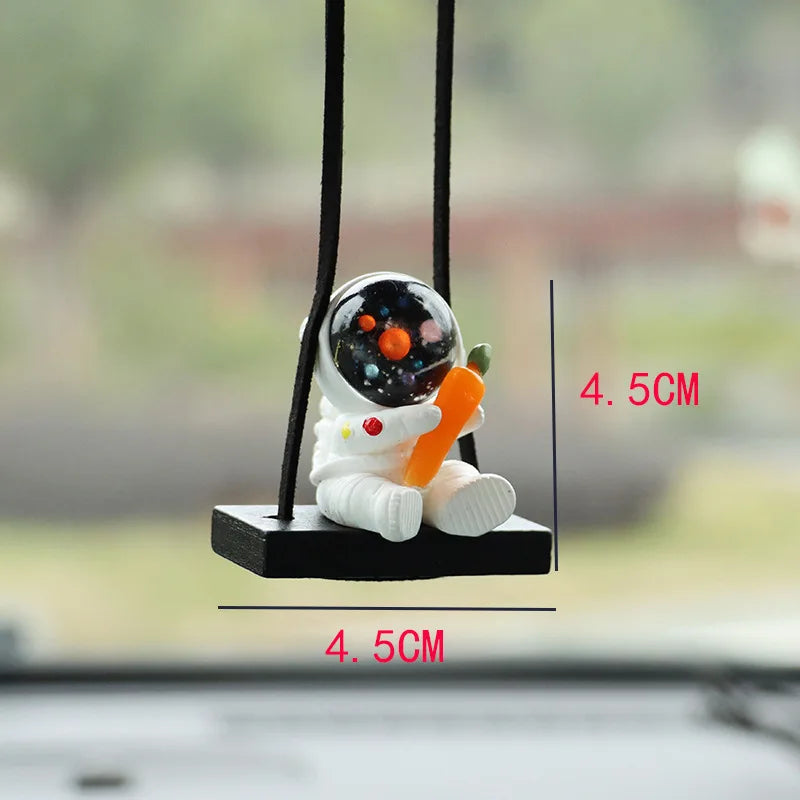 JSNY Car Pendant Funny Astronaut Cartoon Pendant Car Rearview Mirror Pendant Car Interior Decoration Car Rearview Mirror Hanging