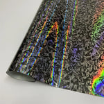 Glossy Laser Forged Carbon Fiber Vinyl Wrap Self-Adhesive Car Sticker Waterproof for alternate view