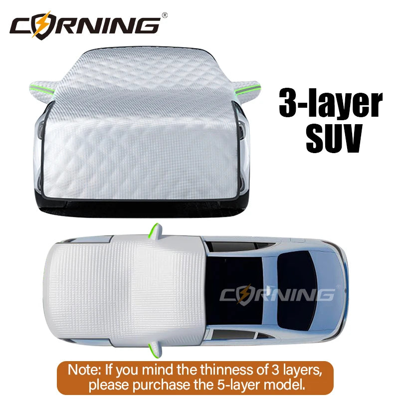 3/5-Layer Thicken Car Snow Cover | Windshield Hood Protection for Winter alternate view