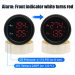 52MM 2 in 1 Digital Oil Temperature and Oil Pressure Gauge | Red LED Display for 12V alternate view