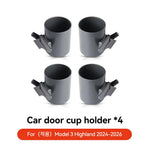 Car Door Cup Holder for Tesla Model 3 Y | 4-Piece Door Storage Rack Set alternate view