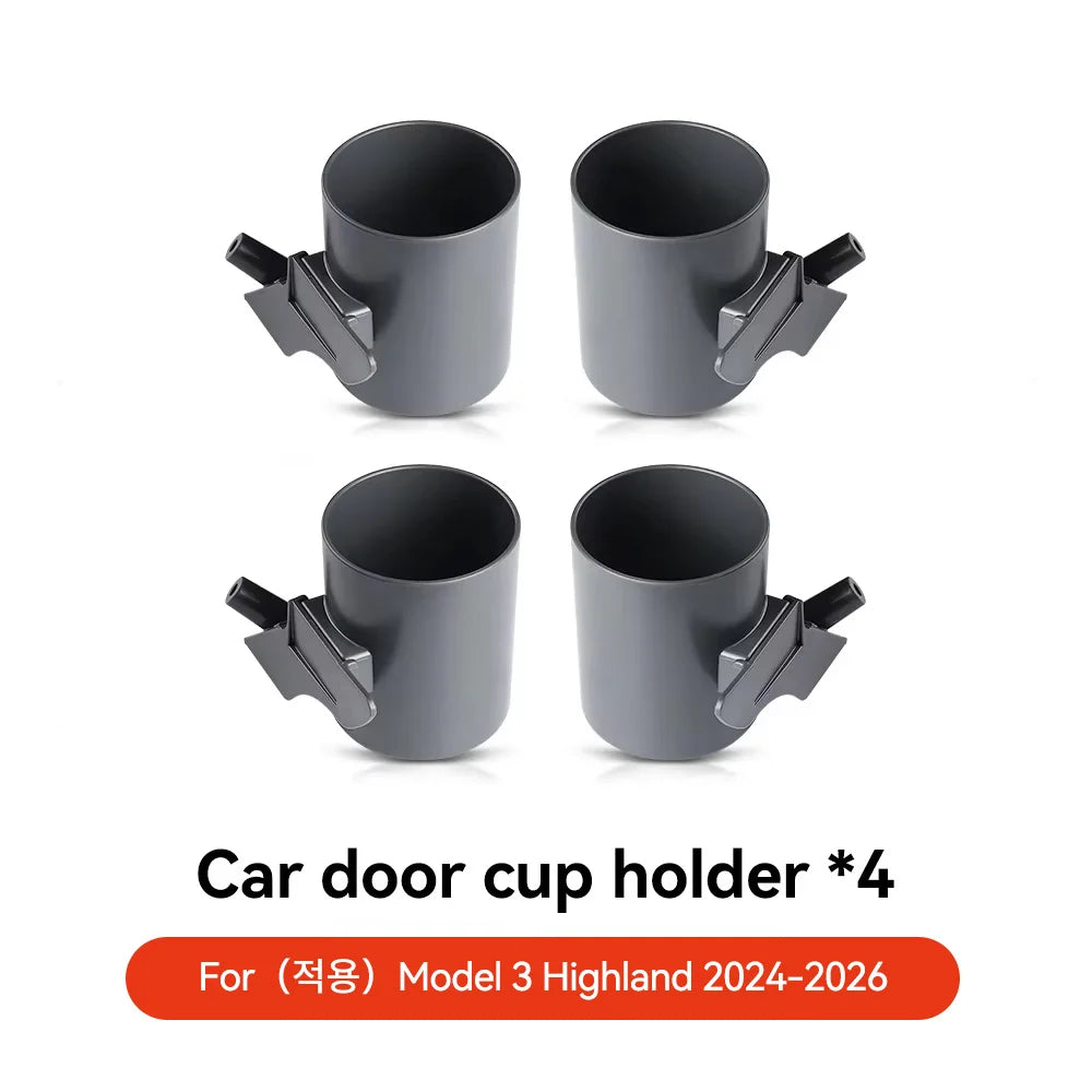 Car Door Cup Holder for Tesla Model 3 Y | 4-Piece Door Storage Rack Set alternate view
