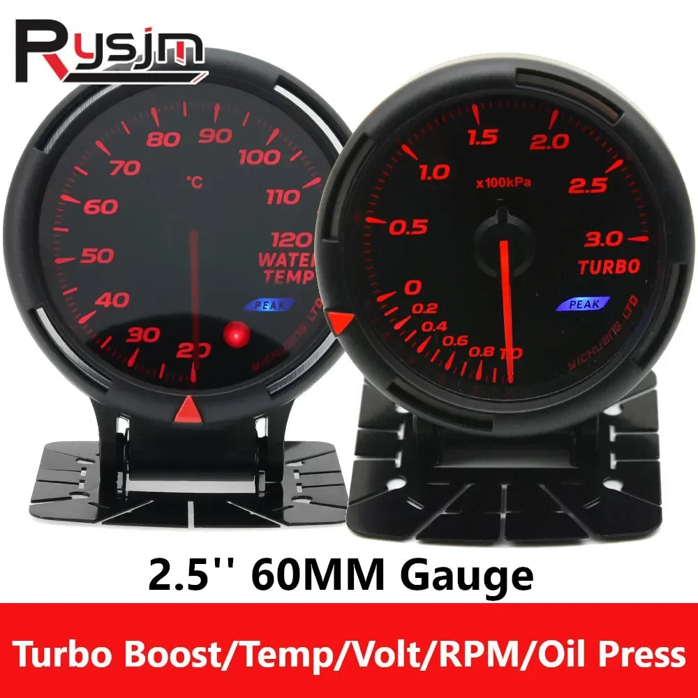 Customized 60mm Turbo Boost Pressure Gauge with 64-Color Backlight | Car Gauge Set