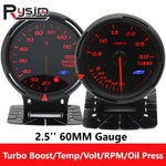 Customized 60mm Turbo Boost Pressure Gauge with 64-Color Backlight | Car Gauge Set