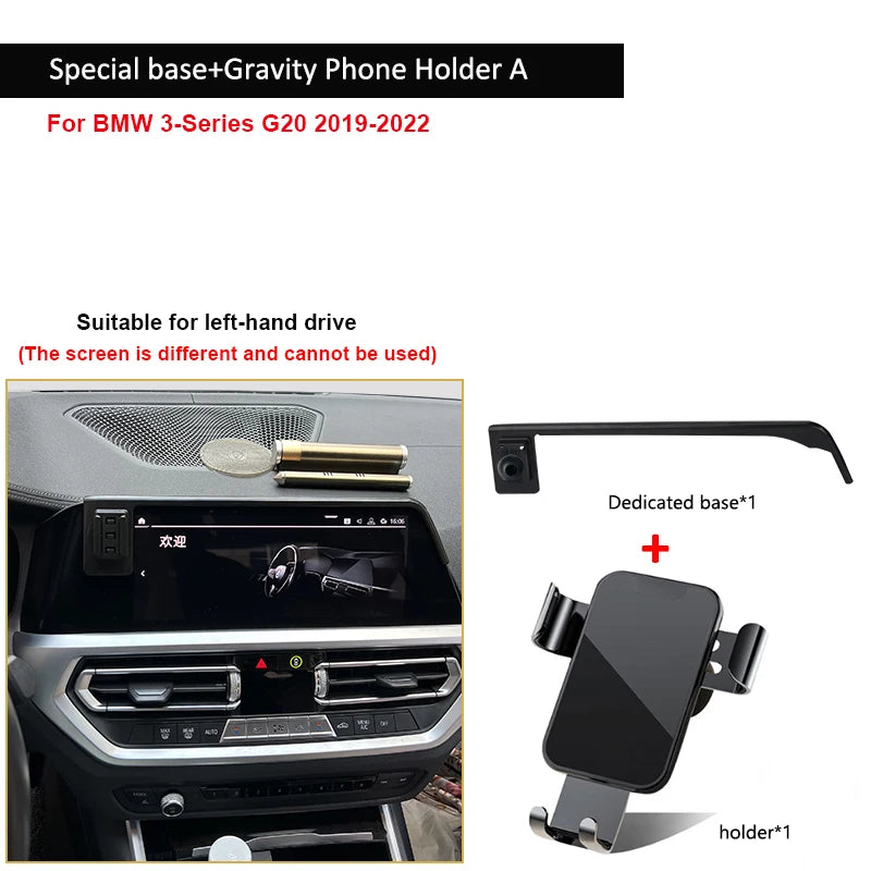 Car Phone Holder For BMW 3 Series 320 330 340 G20 2019-2022 Dedicated Infotainment Screen Wireless Charging Smartphone Holder