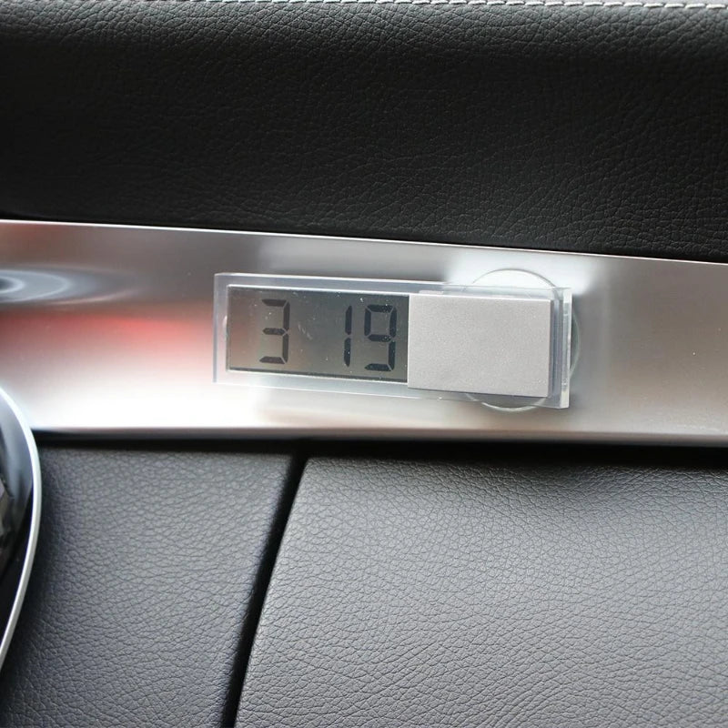 LCD Display Mini Portable Electronic Window Clock with Suction Cup Watch Car Interior alternate view