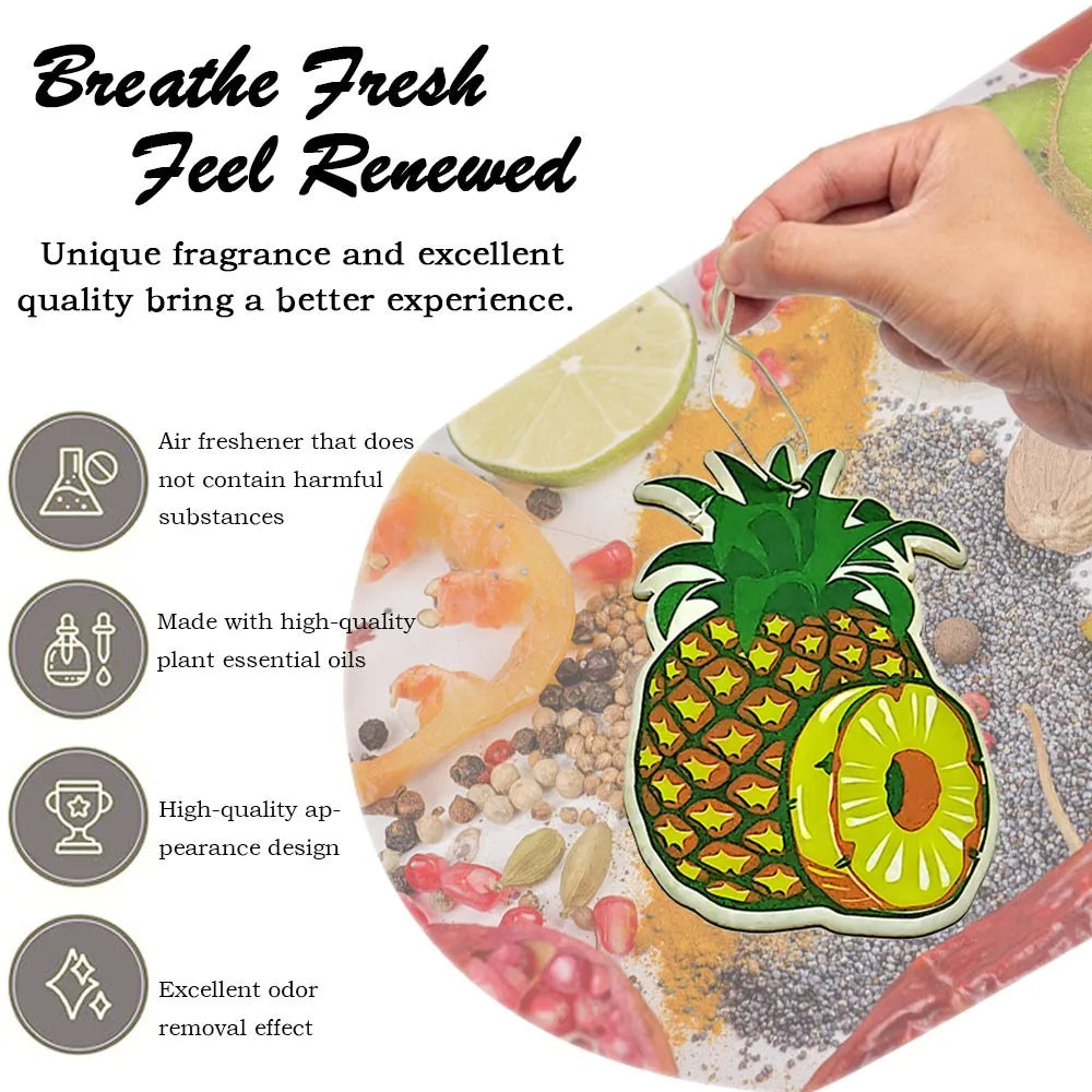Fruit Car Air Freshener | Natural Aromatherapy Tea Paper Hanging Perfume additional angle