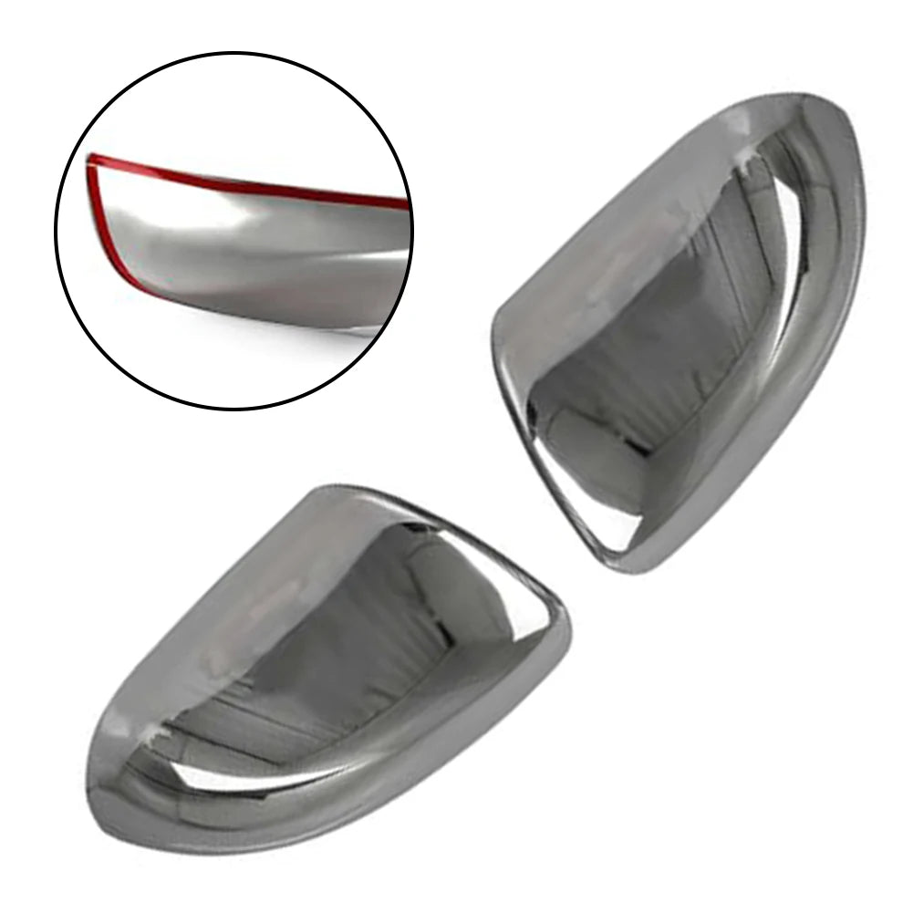 W447 Vito 2014-2023 Chrome Wing Mirror Cover Cap Bright Silver ABS Rearview Housing Replacement Parts Set 2 Pcs