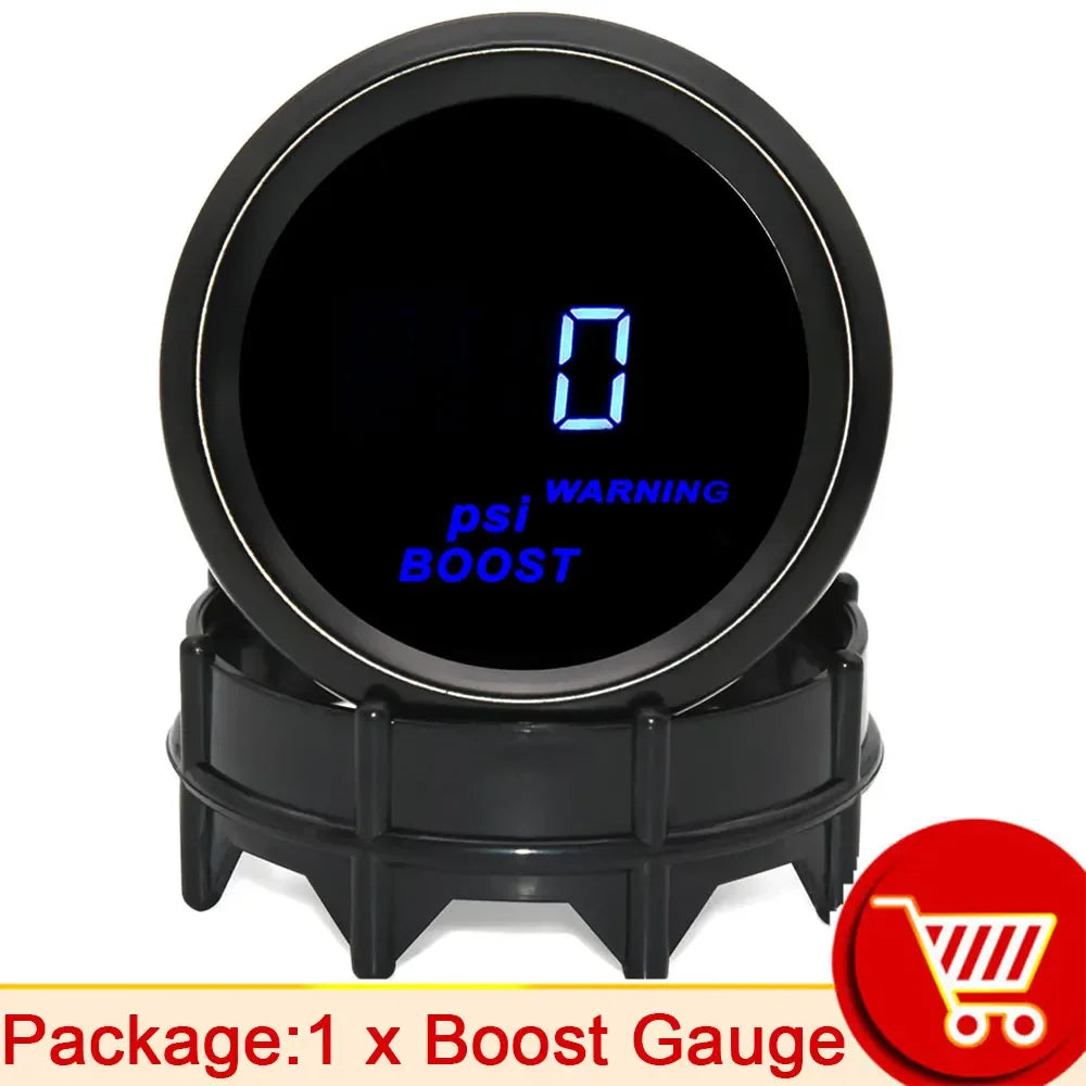 Digital Turbo Boost Gauge 52mm | BAR PSI Car Gauge Set with Water Temp Oil Pressure V alternate view