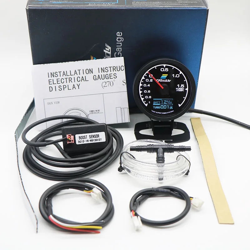 GReddi 7 Color Turbo Boost Gauge | 62mm 2.5 Inch Car Racing Meter with Sensors