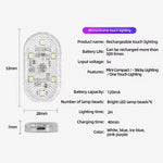 USB Charging LED Touch Light Mini Wireless Car Interior Lighting Auto Roof Ceiling additional angle