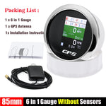 85mm 6 in 1 GPS Speedometer and Tachometer | Digital Gauge with Oil Pressure, Water Temp detail view
