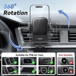 Car Phone Holder 360 Rotating Air Vent Mount One Click Lock