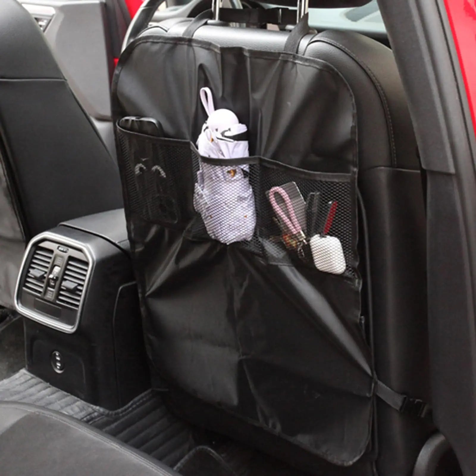 Car Seat Back Anti-Kick Pad with Storage Pocket, Universal Auto Seat Back Cover Prote alternate view