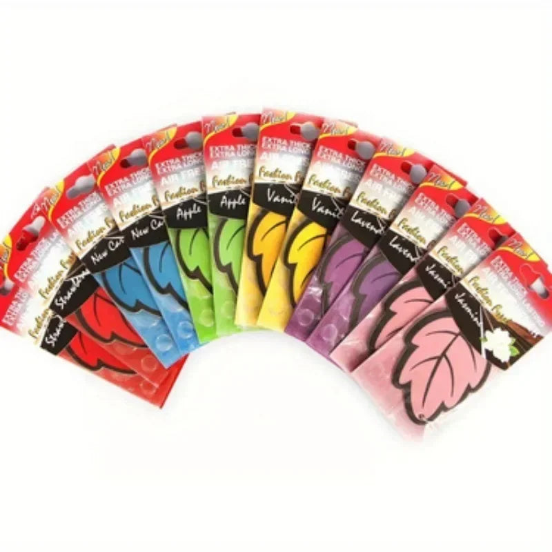 Leaf Shape Car Air Freshener | Natural Scented Tea Paper Hanging Vanilla Perfume additional angle
