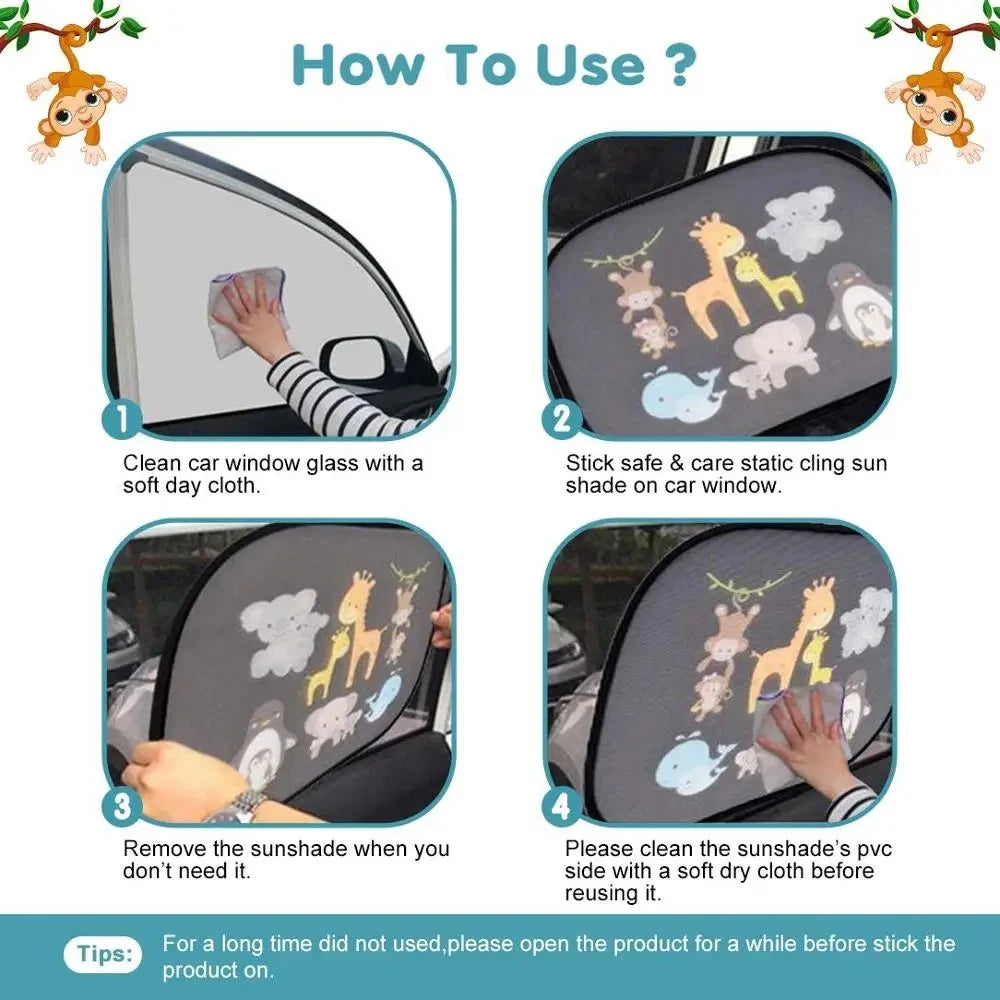 Universal Car SunShade Side Window Windscreen Roof Window For Children Adults Adsorpti close-up view