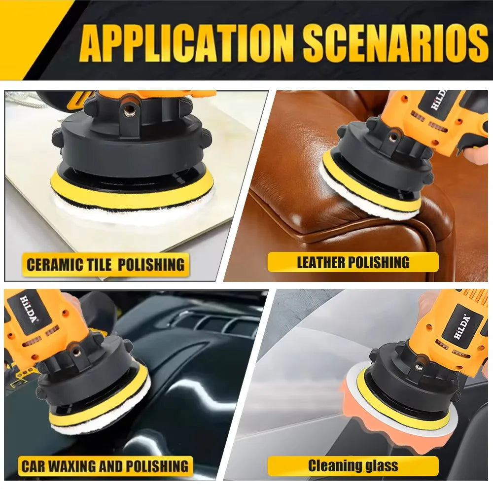 HILDA Electric Car Polisher | Adjustable Speed Waxing & Scratch Repair Tool lifestyle view