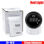 8-32V 28-48V 52mm Digital Voltmeter with Red Alarm Light | Waterproof Voltage Gauge for detail view
