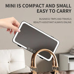 Car Sun Visor Vanity Mirror with 3 Modes Touch Screen Light Detachable Auto Interior Makeup USB Rechargeable Portable for Travel