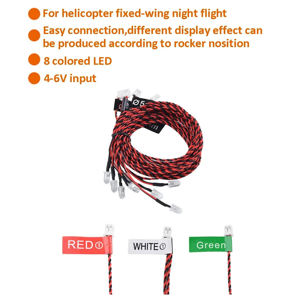 Remote Control 8 LED Flashing Bright Light RC Smart Lights Kit System 4-6V for RC Fix alternate view