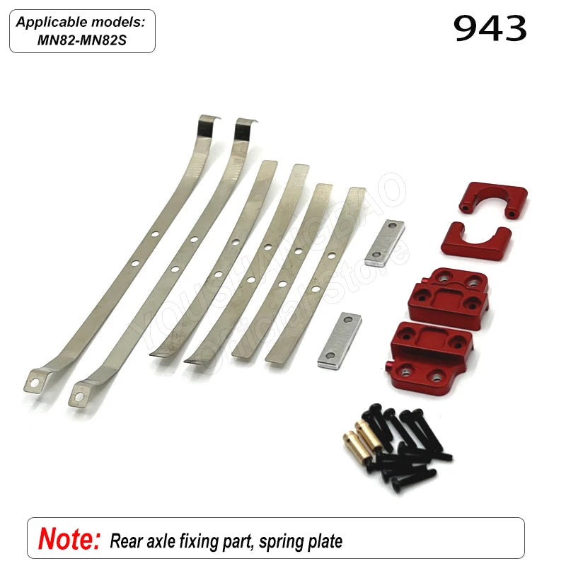MN Series 82 82S Off-road Vehicle Parts - Metal Upgrade Accessories: Front and Rear Axles, Transmission Shaft, Tie Rods, Frame