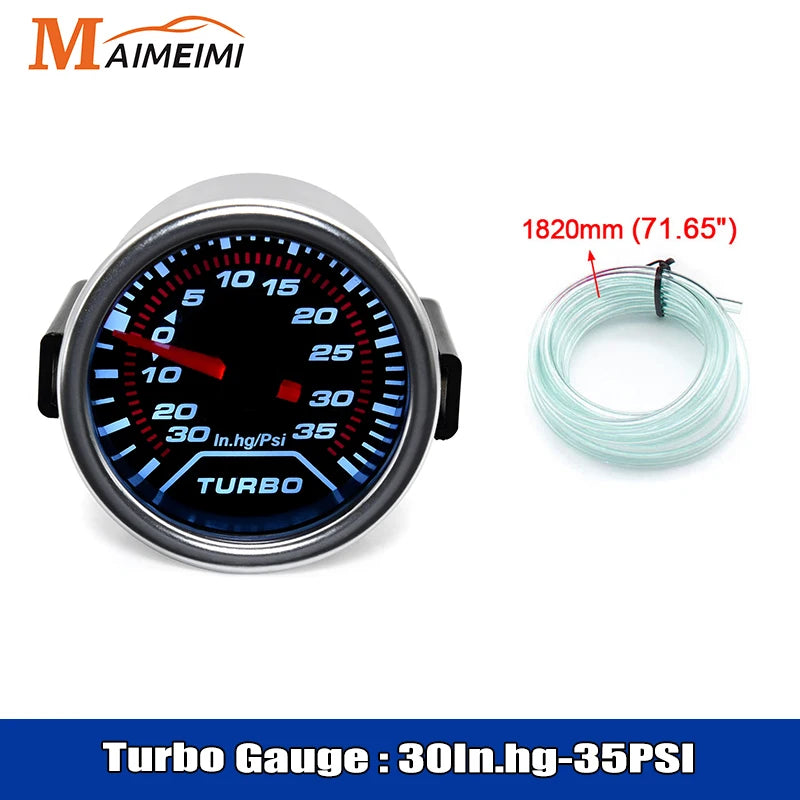 52mm Car Racing Gauge Set | Tachometer Oil Pressure Turbo Bar Water Temp EGT Voltmeter detail view
