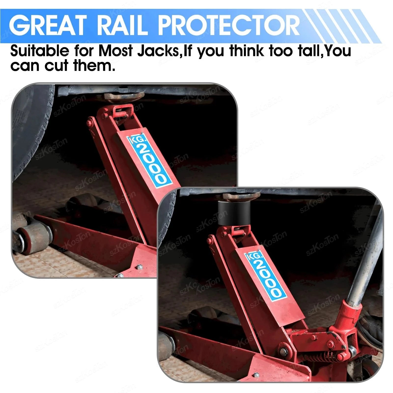 Universal Car Lift Jack Support Stand Rubber Pads Frame Protector Wheel Dolly Slotted Fl detail view