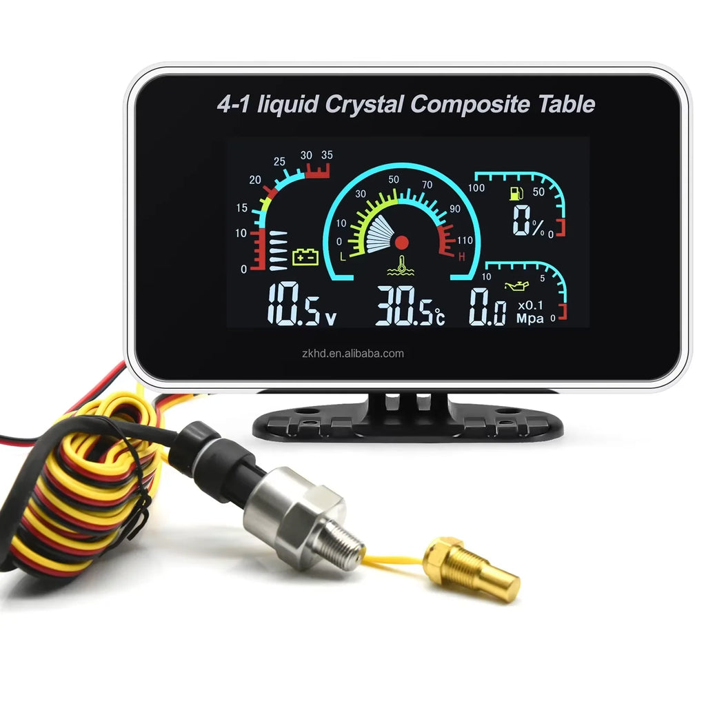 3-in-1 Auto Car LCD Meter Digital Oil Pressure Voltage Water Temperature Gauge Univers close-up view