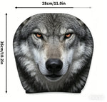 2pcs Portrait Printed Car Headrest Covers | 100% Polyester Universal Fit for Cars, Tru close-up view