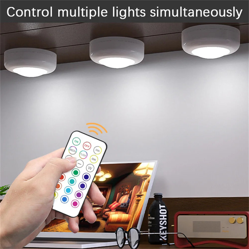 RGB LED Under Cabinet Lights Wireless Battery Remote Control detail view