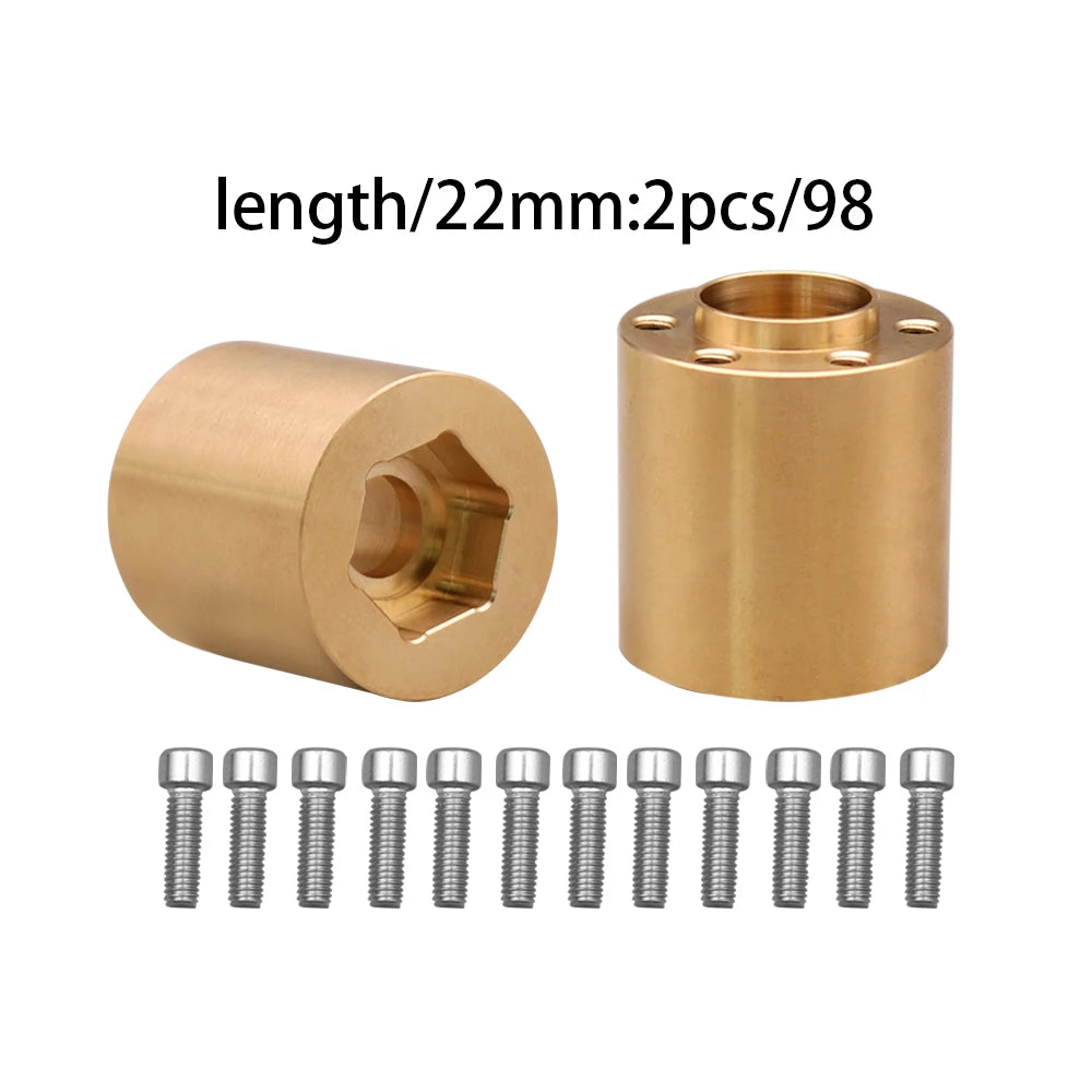 Brass 12mm Hex Hub Wheel Adapter for 1/10 RC Crawler 1.9 2.2 Inch Wheels detail view