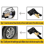 2-In-1 Bicycle Pump Nozzle Adapter | Universal Inflator Valve Connector for Car, Motor close-up view