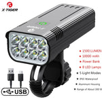 X-TIGER Bike Front Light Set Waterproof MTB Bicycle Lamp 5200mAh USB Rechargeable LED Bi detail view