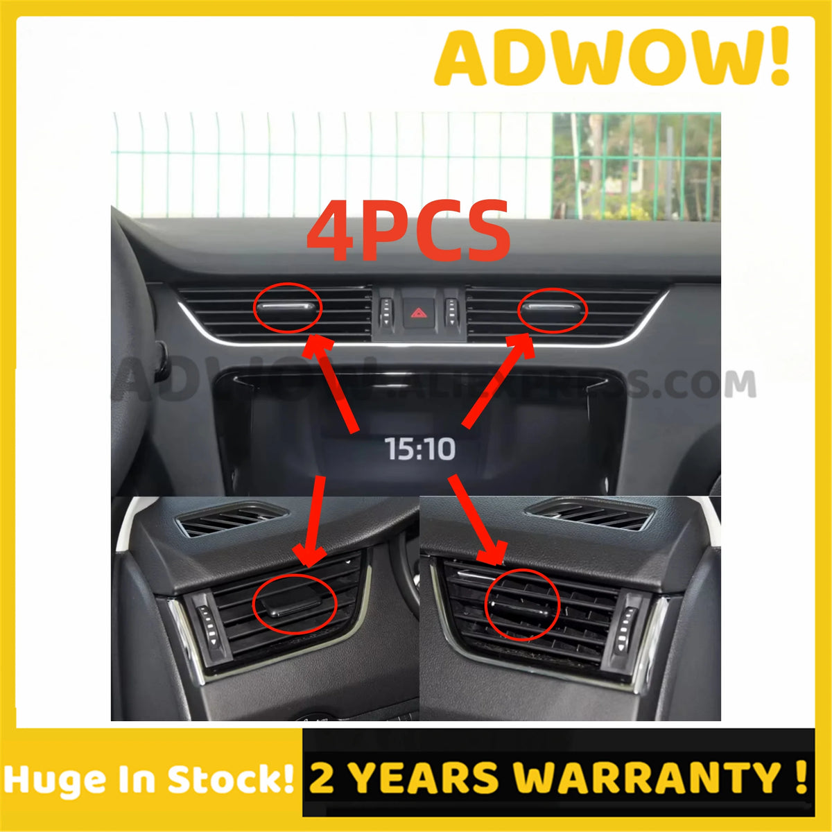 New Front Left Right Air Conditioner Outlet AC Vent Grille Slider Clip Knob For Skoda Octavia 3 MK3 A7 RS 2015-2021 5E0820951-A