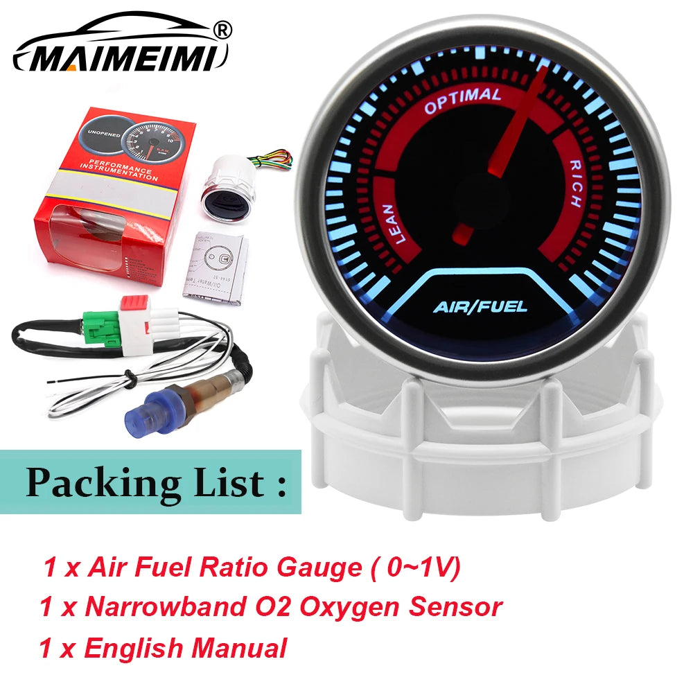 52mm Analog Gauge Set | White LED Car Gauges with Holder alternate view