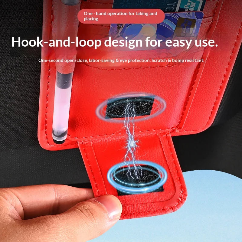 Car Sun Visor Organizer Storage Bag | Sunglasses Card Ticket Clip