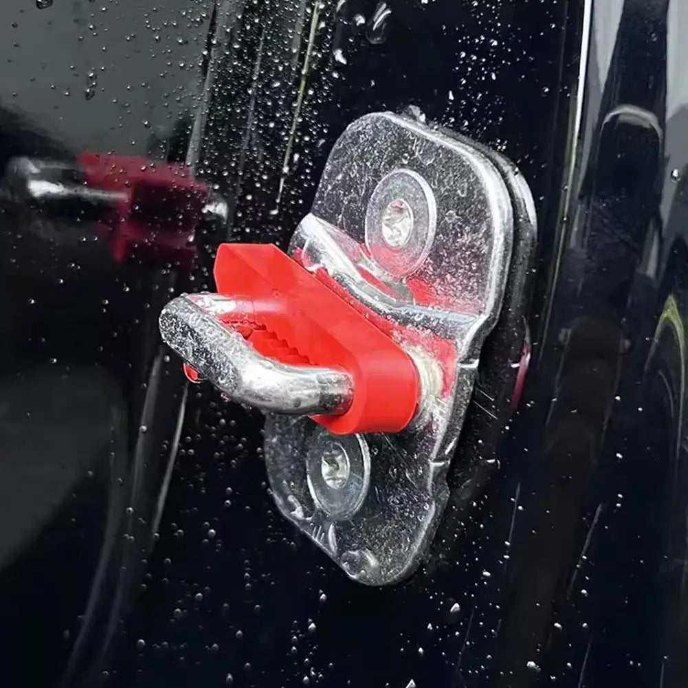 4pcs Car Door Lock Shock Absorber Silicone Cover Noise Reduction & Anti-Collision Pad lifestyle view