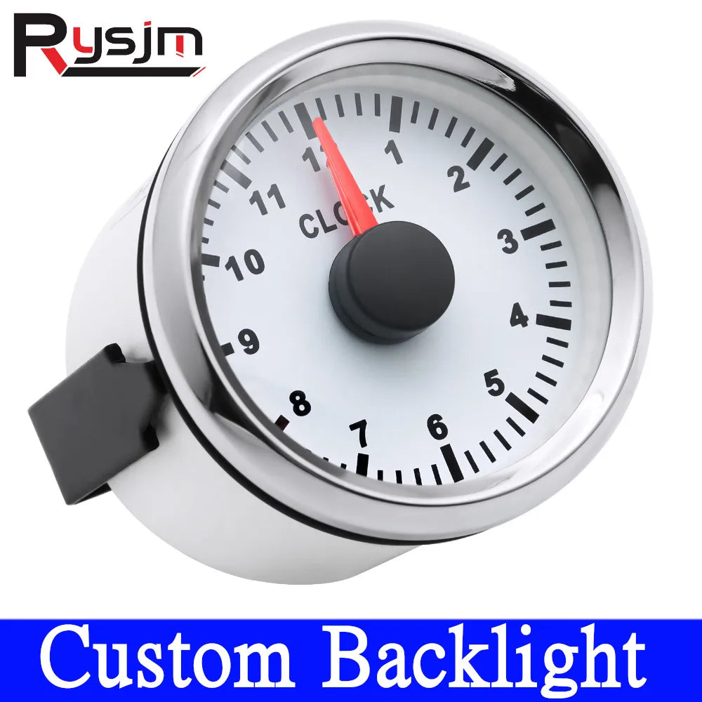 52mm Waterproof Clock Gauge 0-12 Hours | Red Blue White Backlight Hourmeter for Car T alternate view