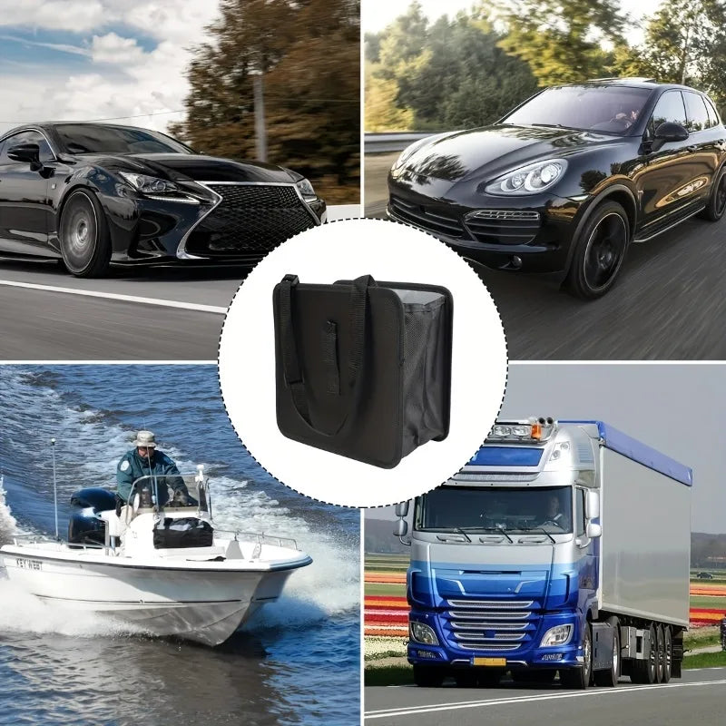 Foldable Car Trash Can, Large Capacity Car Hanging Waterproof Leakproof Trash Can Sto lifestyle view