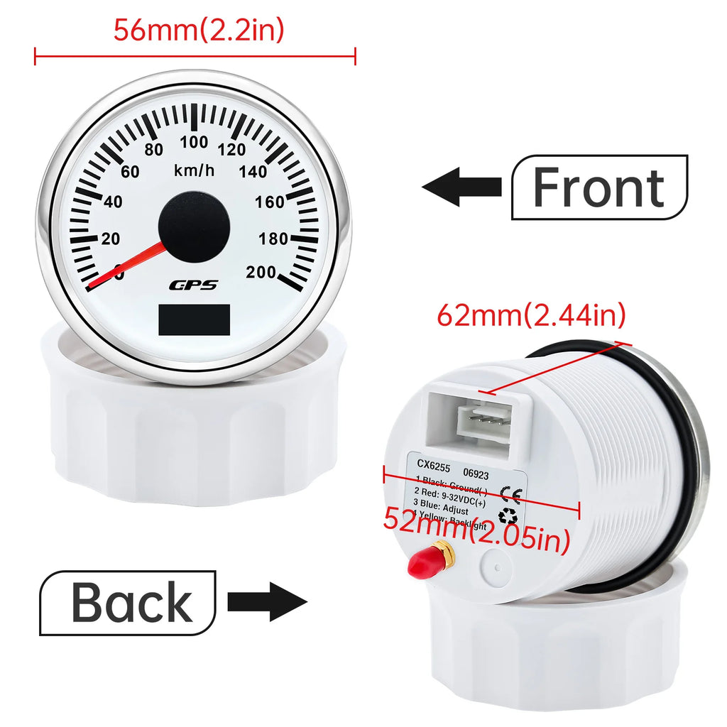 52MM Digital GPS Speedometer Gauge+Antenna Odometer 7 Color Backlight Universal for 12V 24V Car Boat Marine Motorcycle Yacht
