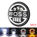 7 Inch Aluminum Work Light with DRL and Turn Signal | 96W Dual Color for RV and Offroad detail view