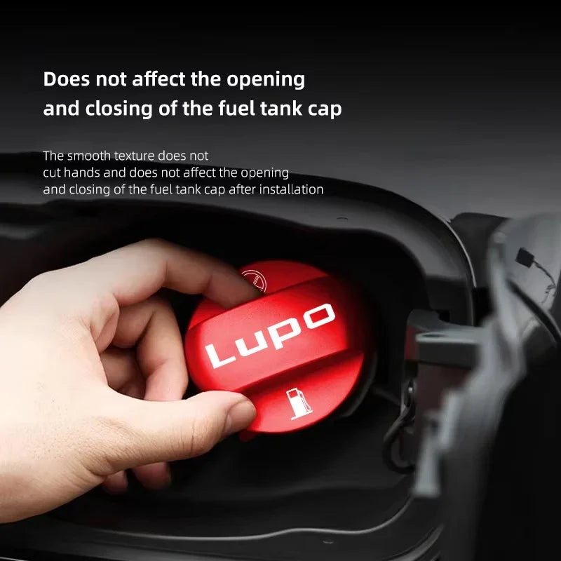 Alloy Car Fuel Cap Oil Box Lid Petrol Tank Covers For Volkswagen VW Lupo Rline Passat close-up view