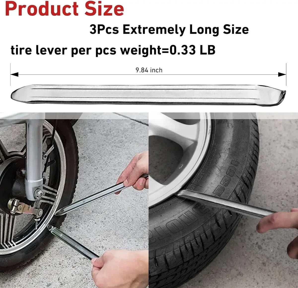 Car Repair Tools Steel Spoon Tire Iron Rim Opener Lever Changer Motorcycle Cycling Repai detail view