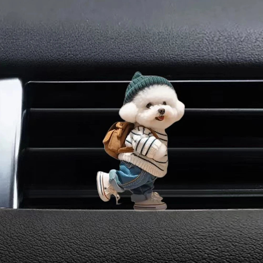 Lovely Cartoon Dog Car Perfume Auto Air Freshener Diffuser Outlet Vent Perfume Clips Air Aroma Diffuser Lasting Aromatherapy