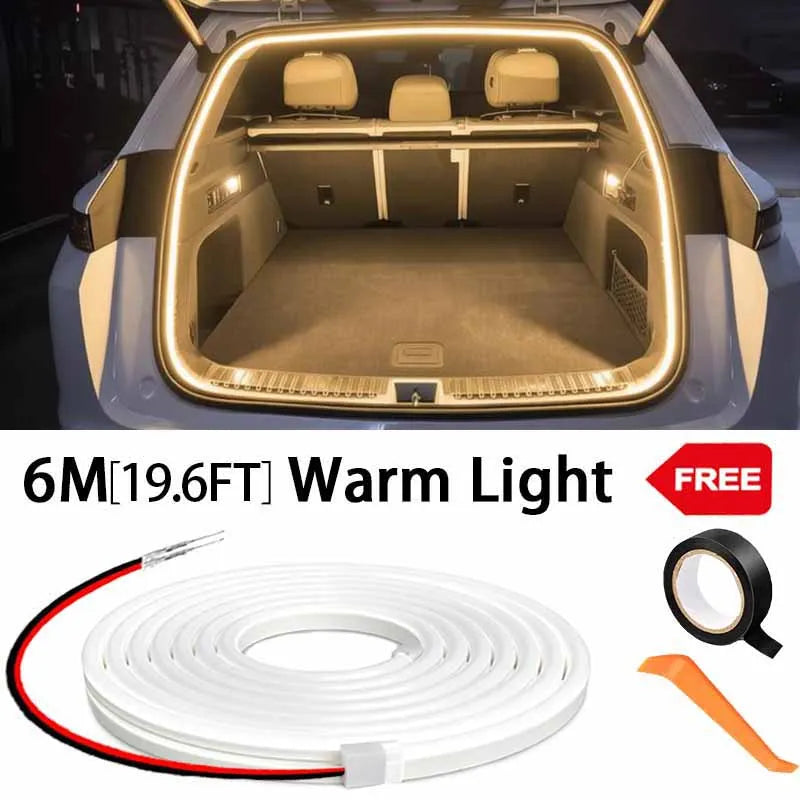 Car High Brightness Trunk Lighting Ambient Light Interior Decoration LED Wiring Free A close-up view